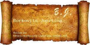 Borkovits Jusztina névjegykártya